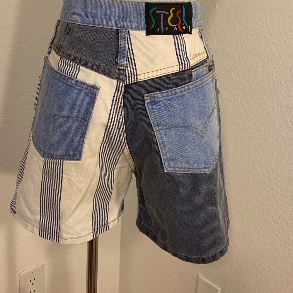 EUC Vintage 1980s Steel Jeans Multi-Patterned Jeans Shorts - Size 5
